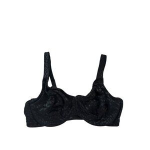 Soma Emma Bra Size 38C  Black Minimizing Underwire Back Closure Animal Jacquard